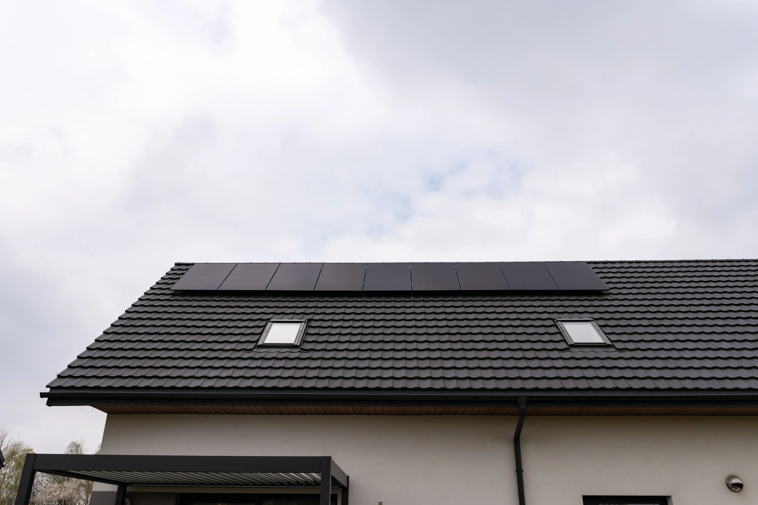 Vivienda con sistema solar residencial
